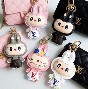 Blind Box! Real Leather Labubu Luxury Designer Inspired Keychain (1 of 5 Styles)